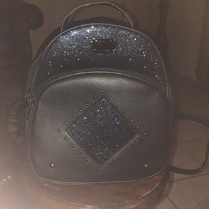 Black and Navy Blue glittery Mini Book bag